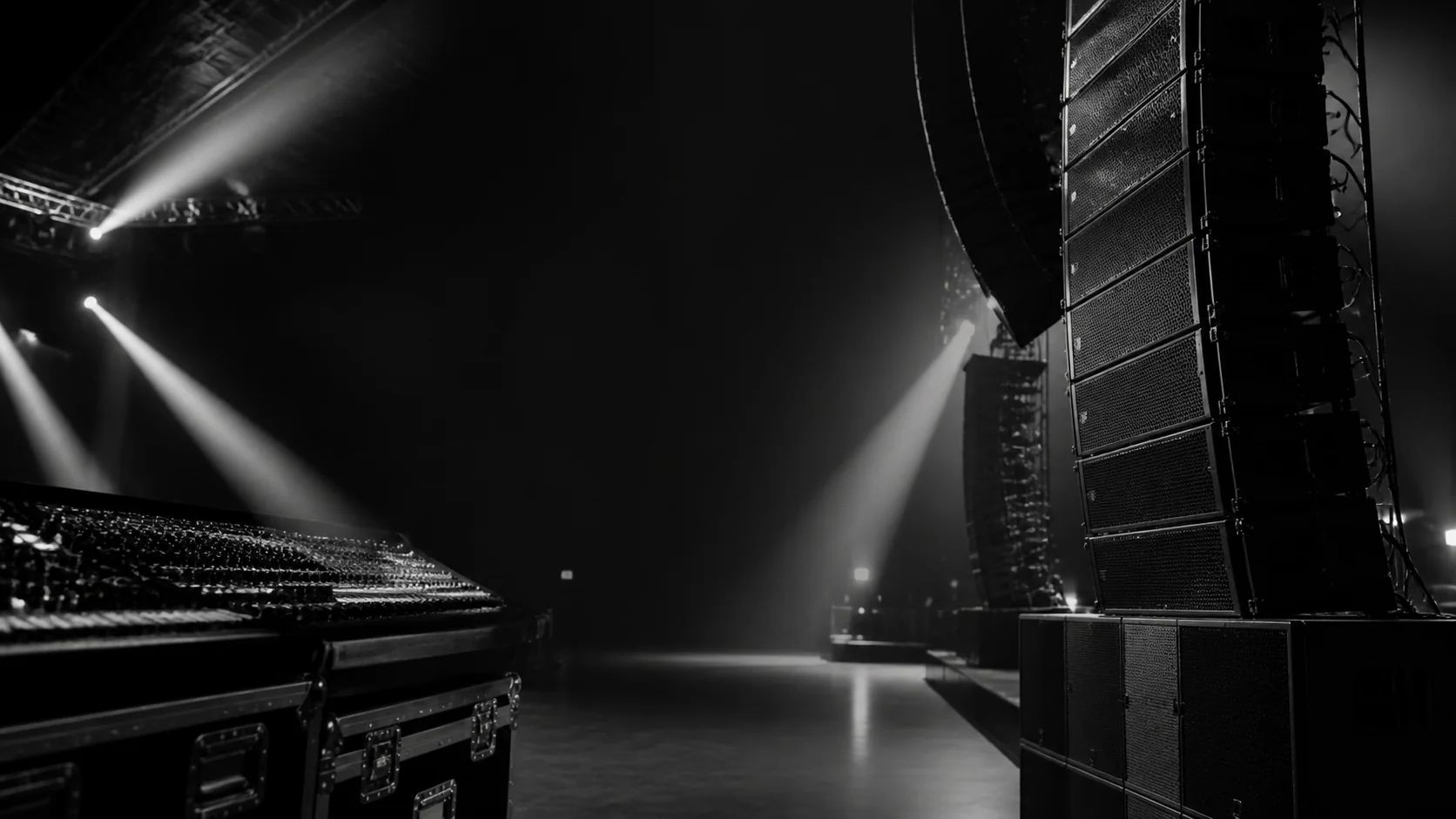 Line-array loudspeaker system in an event venue
